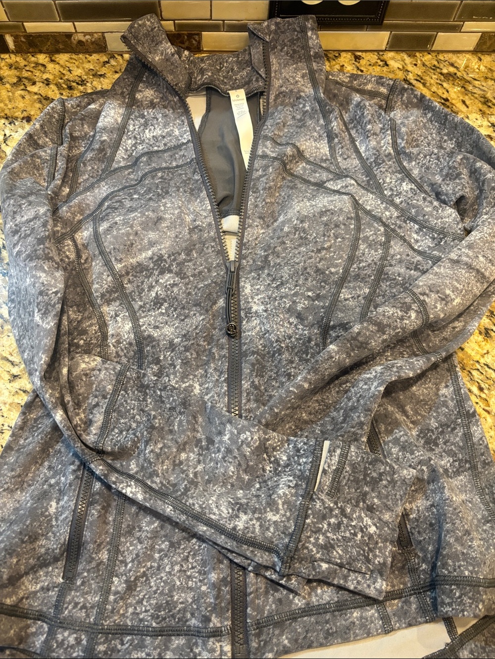 lululemon athletica Gray Marbled Full-Zip Utility Jacket